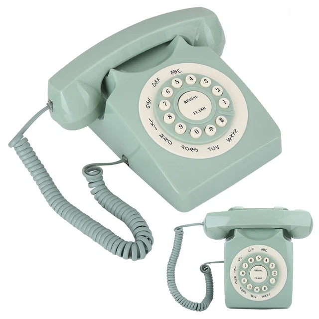 Antique European Vintag Landline Telephone Green High Definition Call Large SP5