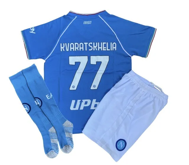 Kit Completo calcio SSC Napoli  bambino 2023/24 taglia fino ai 13 anni