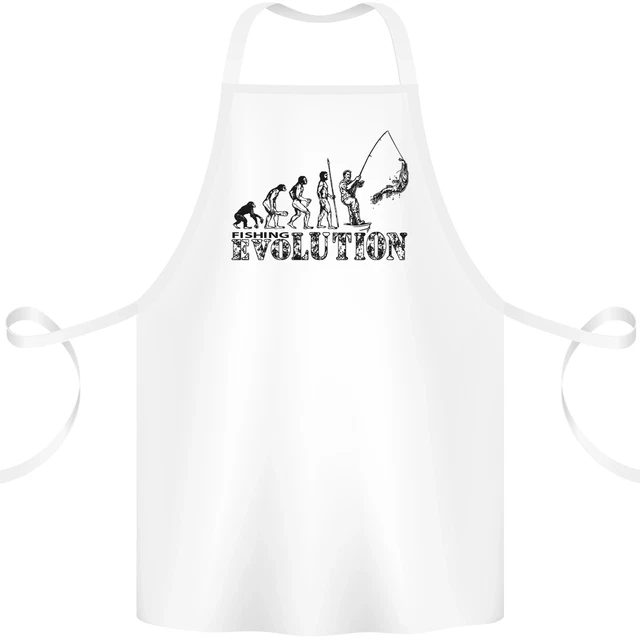 Evolution of a Fisherman Funny Fisherman Cotton Apron 100% Organic
