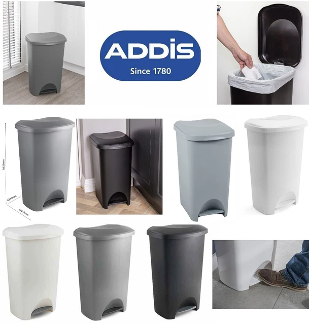 ADDIS 50 LITRE Bin Dustbin Rubbish Paper Kitchen Waste Bin Roll Top