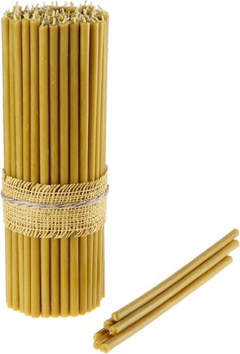 Candele Chiesa Ortodossa per Preghiere Altezza 26,5 centimetri Natale Danilovo Candele N40 Rosso Profumate in Pura Cera d’Api 200 pz - 2000 g Lunghe 