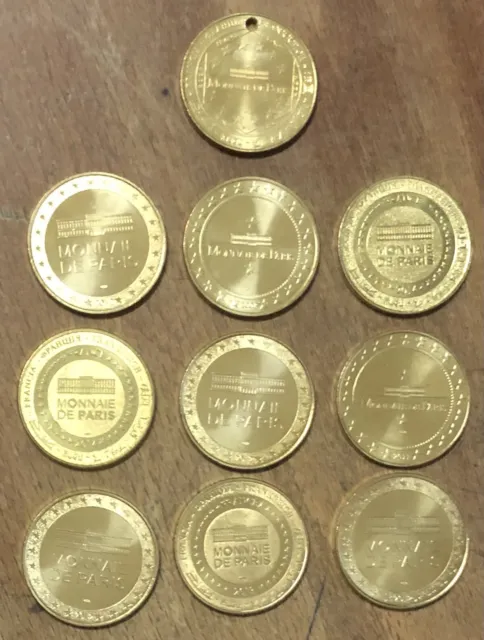 Lot De 10 Mdp Médailles Monnaie De Paris Jeton Touristique Medals Tokens Coins 2