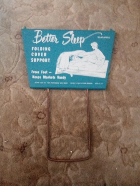 VINTAGE 1950s BETTER SLEEP BLANKET SUPPORT NEW PROVIDENCE, NJ PAINTED METAL SIGN