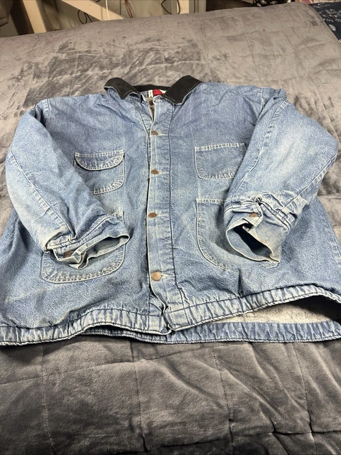 VINTAGE BOB BARKER Prison Denim Work Chore Jacket Size 2XL £63.12 ...