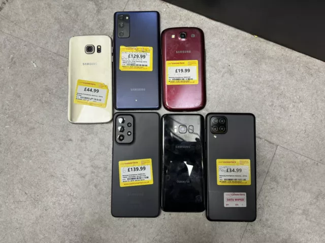 6 x Job Lot Faulty Samsung Galaxy Smart Phones