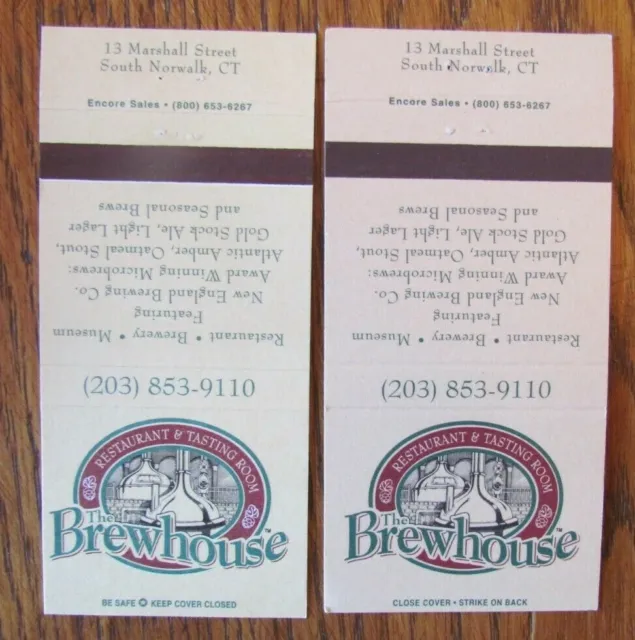 Brewhouse Brew Pub (South Norwalk, Connecticut) Beer Matchbook Matchcovers -F1 2