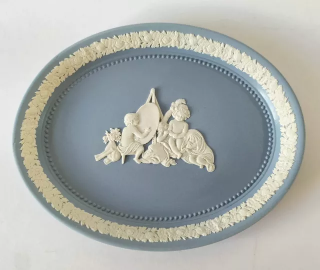 Wedgwood Azul Jasperware Placa Bebé Academy