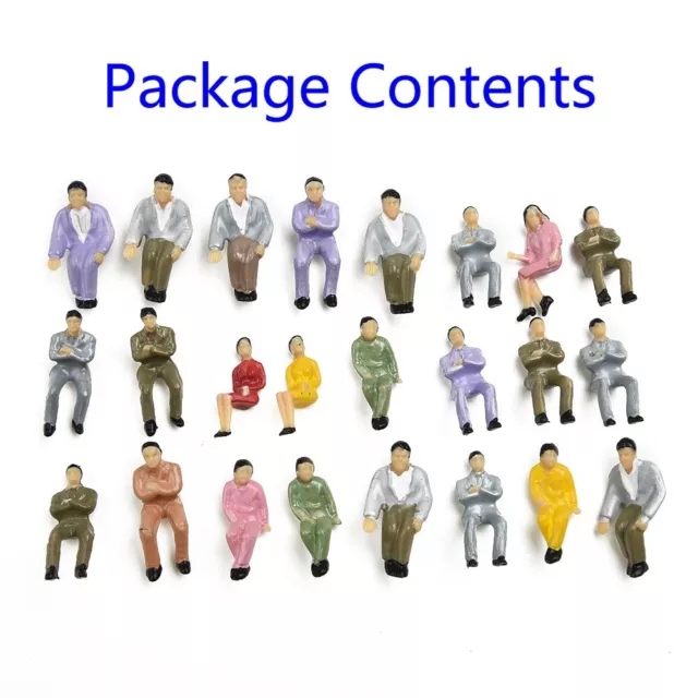 50 Pcs Mixed Painted Model Trains People Seated Passengers Figures 1:50 Scale