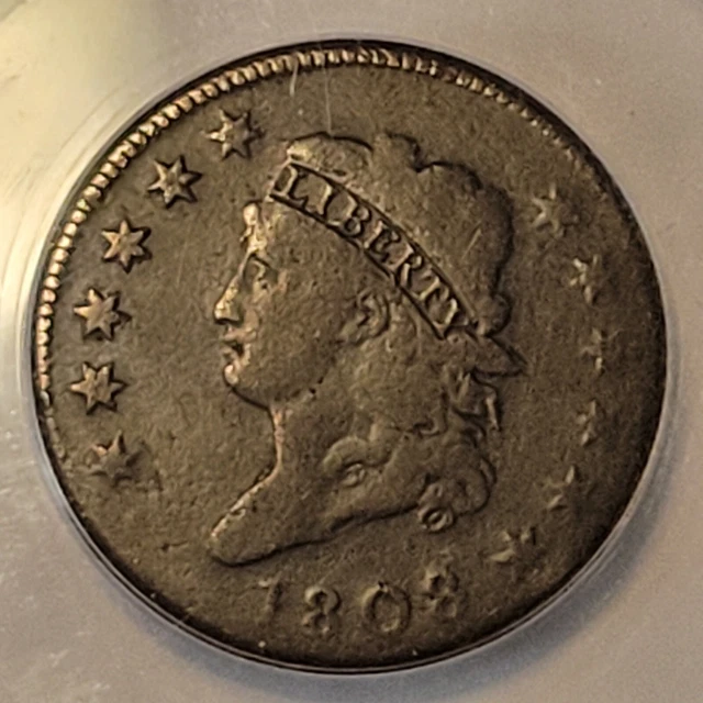 1808 Classic Head Large Cent Scarce Problem Free Example ANACS G6 Old Type Coin