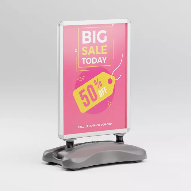 A1 A0 Large Spring Double Sided Poster Pavement Forecourt Sign Display Stand