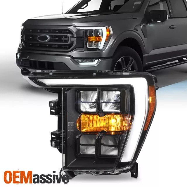 For 2021-2023 Ford F150 Quad LED w/ DRL Headlight OE Style Black Driver Left