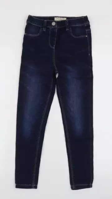 NEXT Boys Blue Cotton Skinny Jeans Size 9 Months Slim Zip