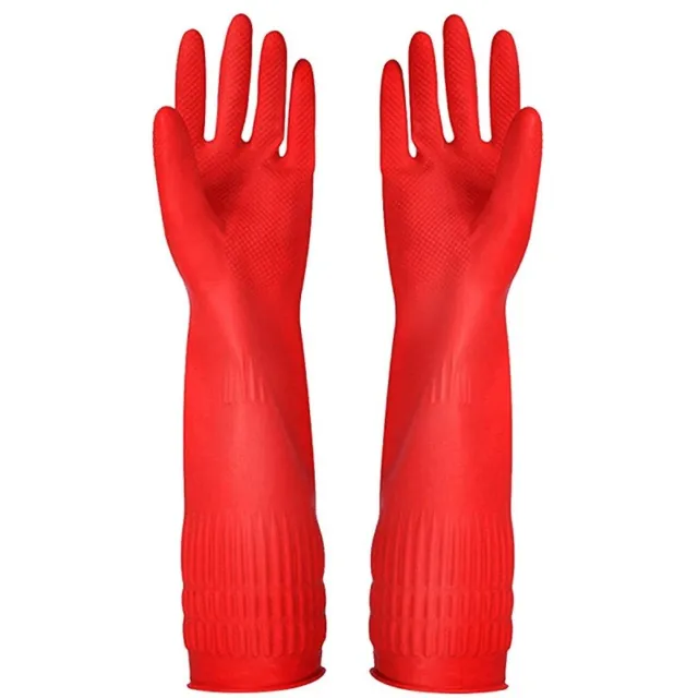 Large Washing Up Dish Latex Rubber Kitchen Household Cleaning Long Sleeve Gloves