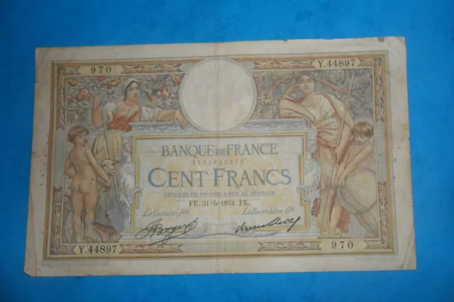 France - Billet de 100 Francs Luc Olivier MERSON du 31/05/1934