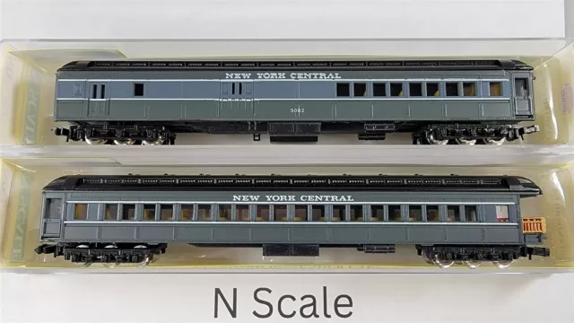 Model Power N Scale NYC New York Central Passenger Car Set Combine, Observation