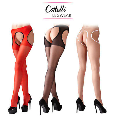 Cottelli Collection Legwear Sexy Ouvert Suspender Tights Clotchless Calze Woman