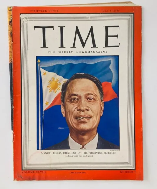 VTG Time Magazine July 8 1946 Manuel Roxas President of the Philippines