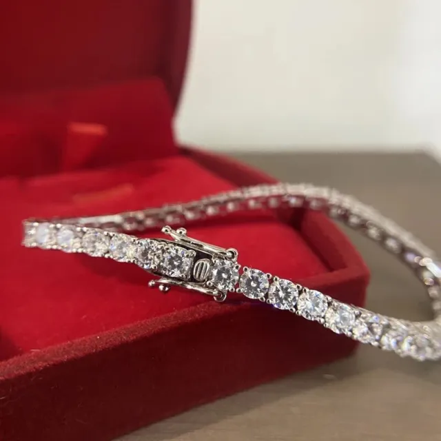 10.95ct Diamond Stud Silver Bracelet & Gift Box Lab-Created Engagement Jewellery