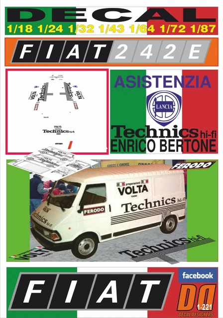 Autocollant Fiat 242 E Assistenza Totip Jolly Club 1984 - Neuf
