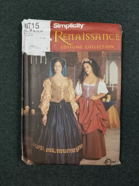 Simplicity Pattern #8715 ~ Renaissance Dress Maid Costume ~ Misses 10-14 ~ FF/UC