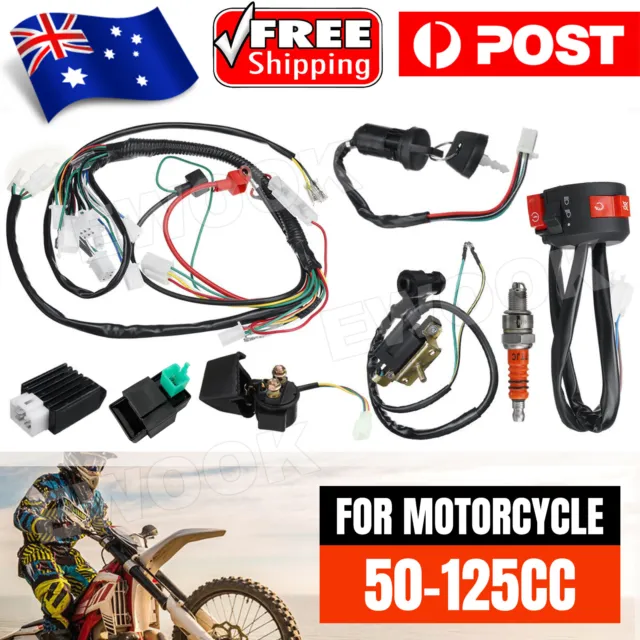 Wiring Harness Loom Solenoid Coil Regulator for 50cc 110cc 125cc ATV Quad Bike