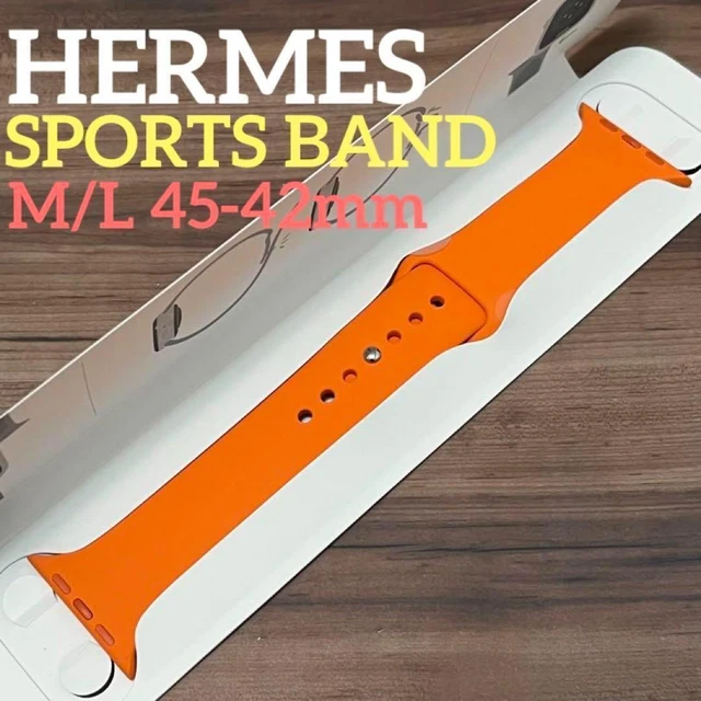 Apple Watch Hermes Rubber Band 42 44 45mm M/L Orange Used Japan Fedex