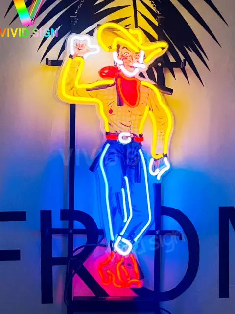 Las Vegas Cowboy Casino Poker 32" Neon Lamp Light Sign With HD Vivid Printing