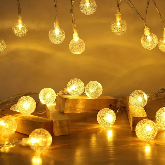 FAISY Globe String Lights Waterproof,9M/29.7ft 60 LED Plug in Fairy Lights (G47)