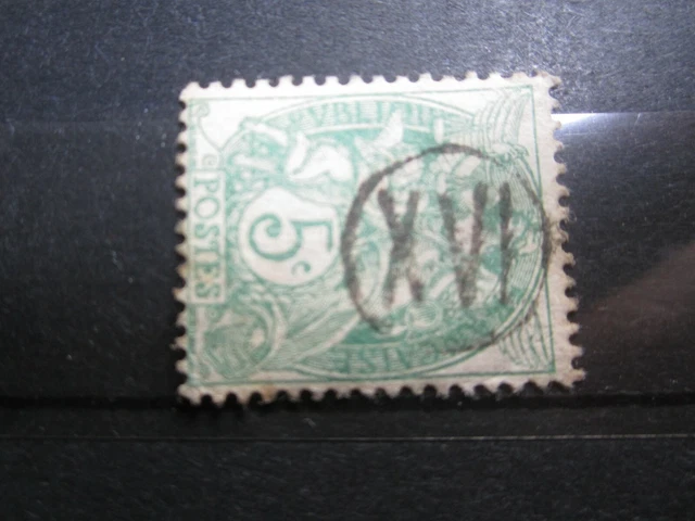 1900-29 Blanc - Variété  piquage oblique sur bloc de 4 du 5c type blanc - SPECTACULAIRE