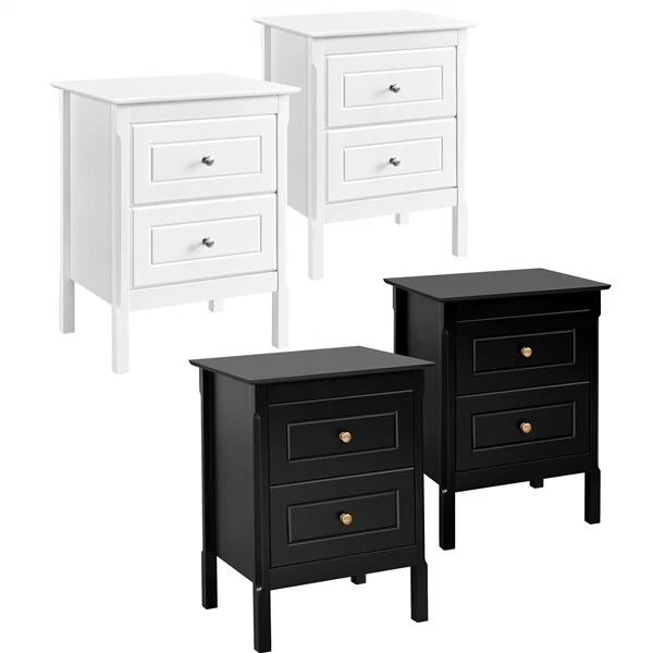 Set 2 Comodini Yaheetech Bianchi - Con 2 Cassetti, Legno 40x30x60 Cm - Foto 5