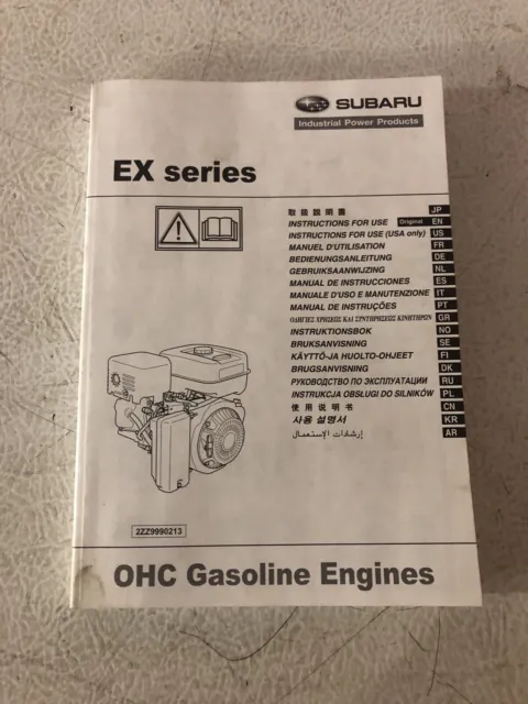 Subaru EX Series OHC Gas Engines Operators Manual EMD-EU7413-Used-100% 2 Charity