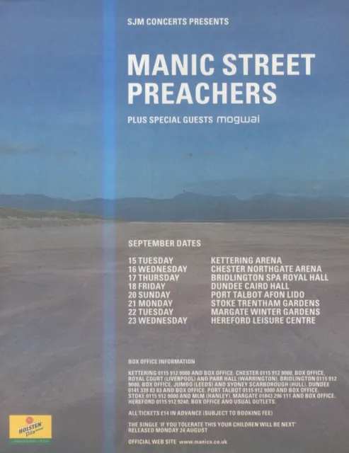 Sfbk87 Album/Single/Tour Werbung 15X11 Manic Street Prediger: Mogwai