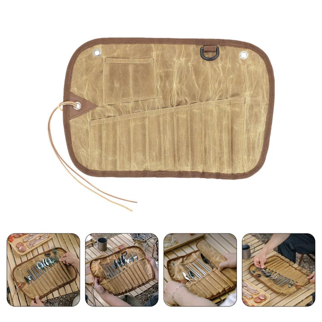 Segeltuch Besteck Aufbewahrungstasche Rollende Bestecktasche Lagerung Camping