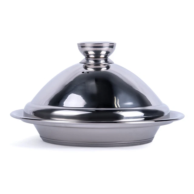 10" x 6" Stainless Steel Tagine, Silver Round Tagine, 4 qt Tajine Таджин طاجين 10" x 6" Stainless Steel Tagine, Silver Round Tagine, 4 qt Tajine Таджин طاجين
