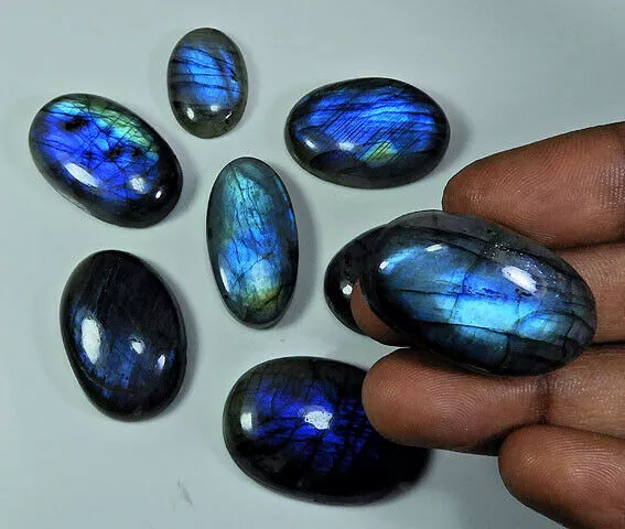 353Cts.NATURAL LABRADORITA AZUL FLASH OVAL CABOCHON PIEDRA PRECIOSA SUELTA...