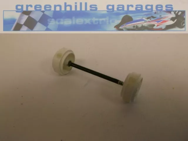 Greenhills Scalextric BMW Mini Cooper Front Axle and Wheels  White- Used (P1756)