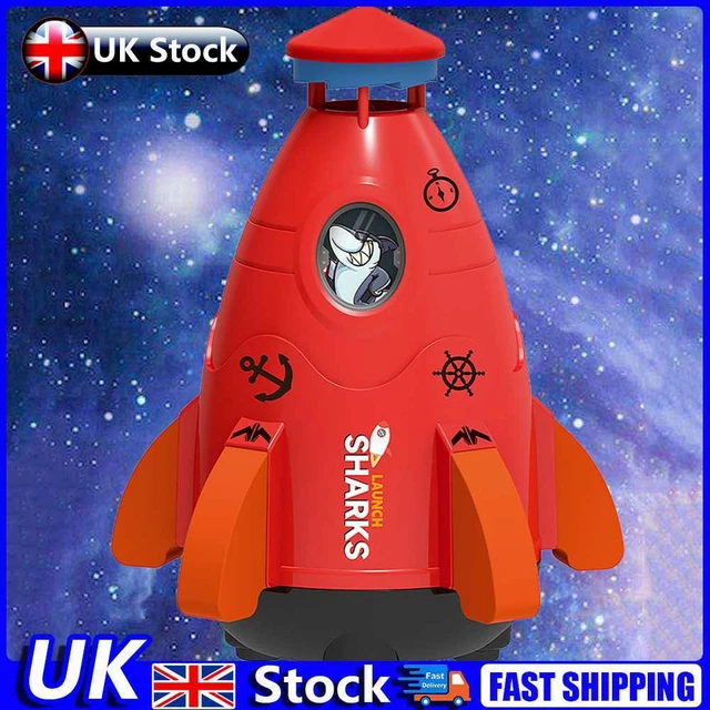 Space Rocket Sprinklers Rotating Water Powered Launcher Summer Fun Toys (Red) UK