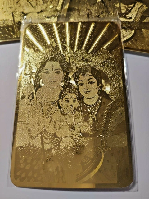 Lot 3 pcs. #11 SHIVA PARWATI GANESH metal card Purse Money Attract Wealth Feng