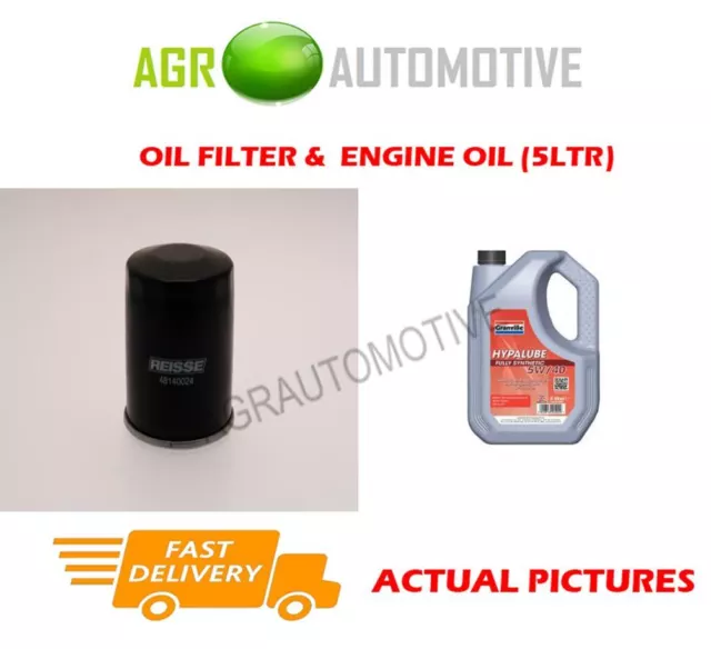 For Fiat Punto 1.4 77 Bhp 2012- Petrol Oil Filter + Fs 5W40 Engine Oil