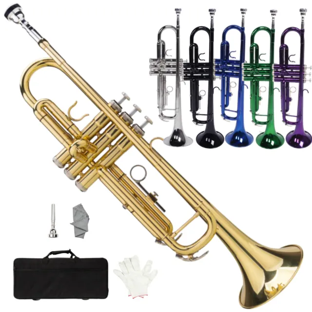 New 6 Colors School Student Band Brass B Flat Bb Trumpet with Case for Beginner