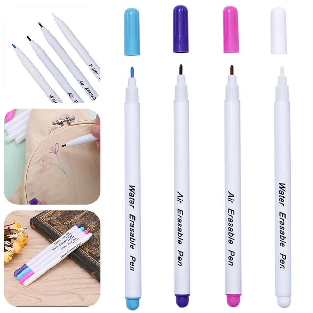 Precision Marking 4 Water Soluble Pens for Embroidery and Leather Goods