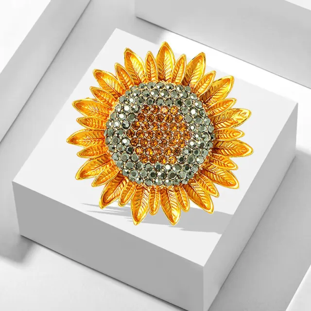 Beauty Flower From Sunflower Brooches Women Girl Party Wedding Brooch Pins GifKO