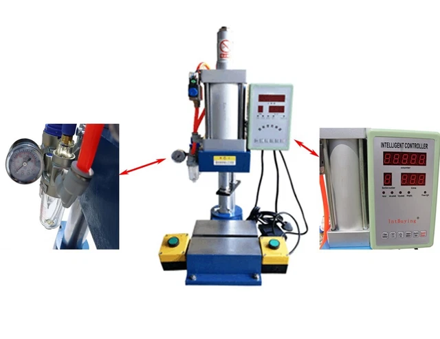 110V 1100lb Vertical Pneumatic Punch Machine 2 Buttons Controller Easy Operation