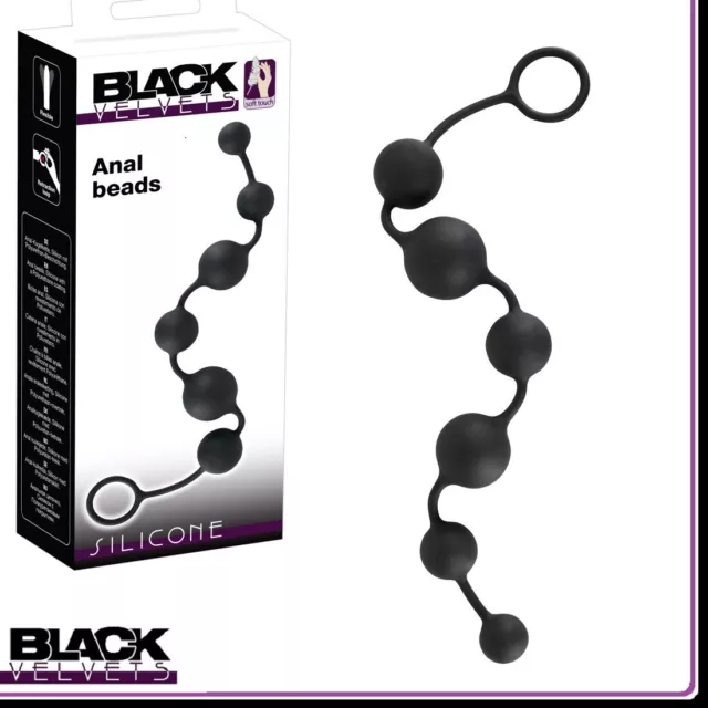 Toy Sex Sfere del piacere Anal x Beads Black Velvets Silicone Palline Geisha An