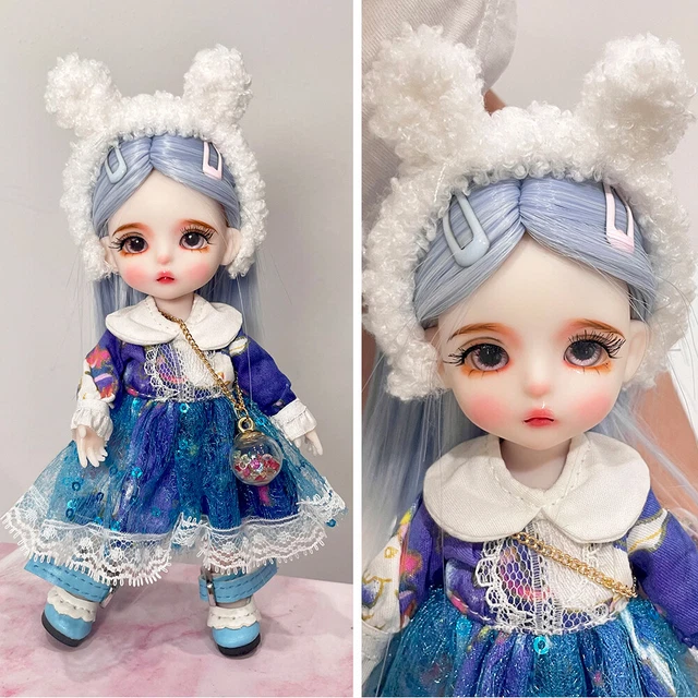 Bambola BJD 16 cm corpo articolato sfera mini bambole ragazza con abiti completi giocattoli fai da te