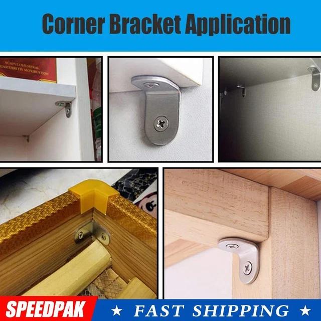 1X Right Angle Bracket Corner Brace Steel L Shap Furniture Joint R5V1.NEW