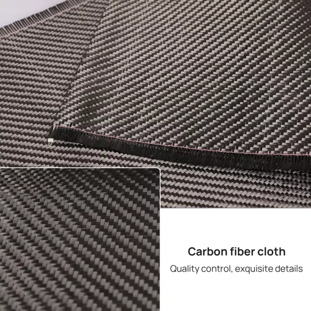 20"x12' High Strength Carbon Fiber Cloth Roll Wide Hemmed 2x2 Twill Weave 3k 6oz