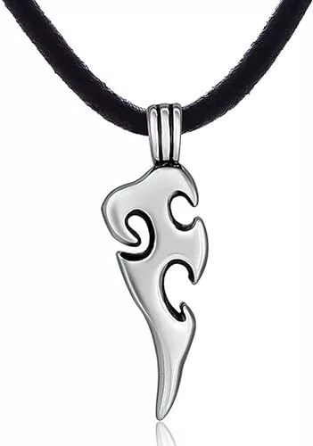 Dondon - Collana Unisex Tribale Acciaio, 50 Cm, Effetto 3D