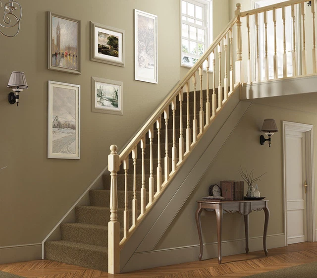 TURNED & FLUTED Stair & Landing Balustrade Kit Select Timber and Kit