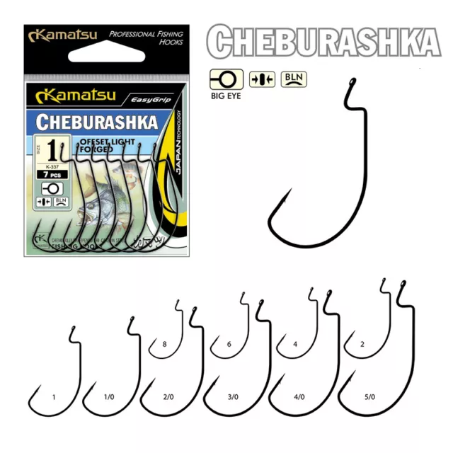 Kamatsu K-337 Cheburashka Offset Forged / Zanderhaken Mit Öhr, Jig Angelhaken